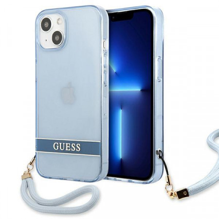 Оригинален гръб GUESS Translucent Strap GUHCP13MHTSGSB - iPhone 13 син