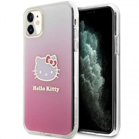 Оригинален гръб Hello Kitty IML Gradient Electrop Kitty Head - iPhone 11 розов