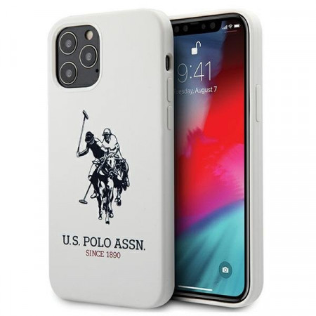 Оригинален гръб US POLO Silicone USHCP12LSLHRWH - iPhone 12 Pro Max бял - Img 1