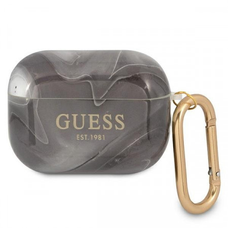Оригинален калъф за слушалки GUESS Marble GUAPUNMK - AirPods Pro черен