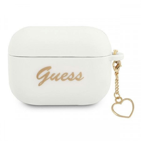 Оригинален калъф за слушалки GUESS Silicone Charm GUAPLSCHSH - AirPods Pro бял - Img 1
