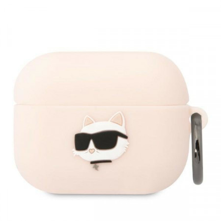 Оригинален калъф за слушалки Karl LAGERFELD Silicone Choupette Head 3D KLAPRUNCHP - AirPods Pro розов