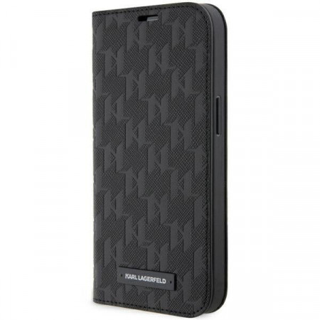 Оригинален калъф тип книга KARL LAGERFELD Saffiano Monogram KLBKP14XSAKLHPK - iPhone 14 Pro Max черен