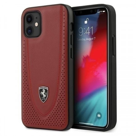 Оригинален твърд гръб FERRARI Off Track Perforated FEOGOHCP12SRE - iPhone 12 mini червен