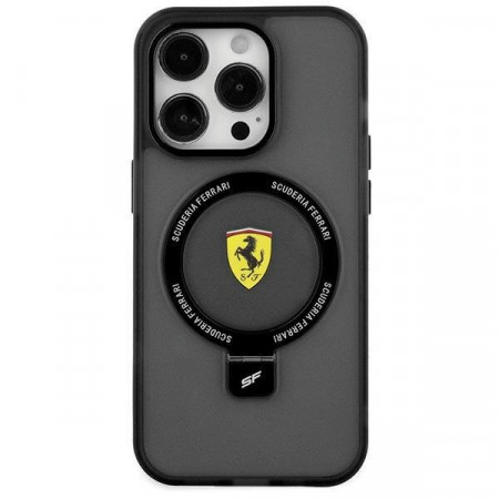 Оригинален твърд гръб FERRARI Ring Stand 2023 MagSafe - iPhone 15 Plus / 14 Plus черен