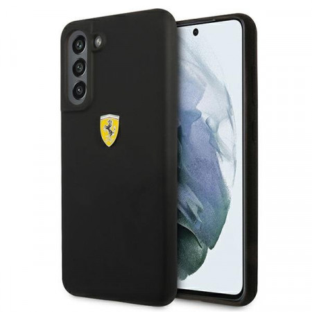 Оригинален твърд гръб FERRARI Silicone FESSIHCS21FBK - Samsung Galaxy S21 FE 5G черен - Img 1