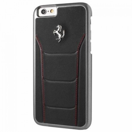 Оригинален твърд гръб FERRARI Stiching FESEHCP6BKR - iPhone 6 / 6s червен / черен