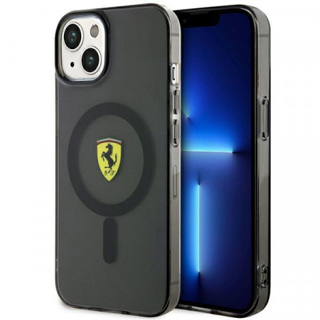 Оригинален твърд гръб FERRARI Translucent MagSafe FEHMP14MURKK - iPhone 14 Plus черен полупрозрачен