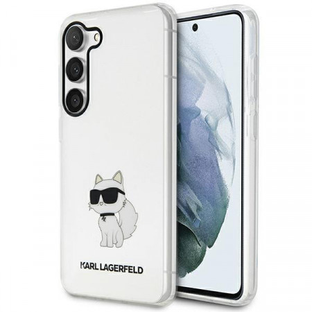 Оригинален твърд гръб KARL LAGERFELD Ikonik Choupette KLHCS23SHNCHTCT - Samsung Galaxy S23 прозрачен