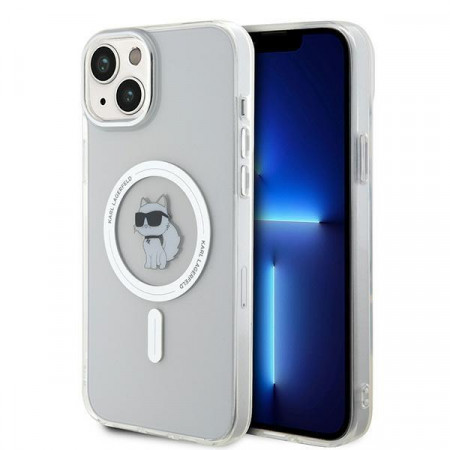 Оригинален твърд гръб KARL LAGERFELD IML Choupette MagSafe - iPhone 15 Plus прозрачен