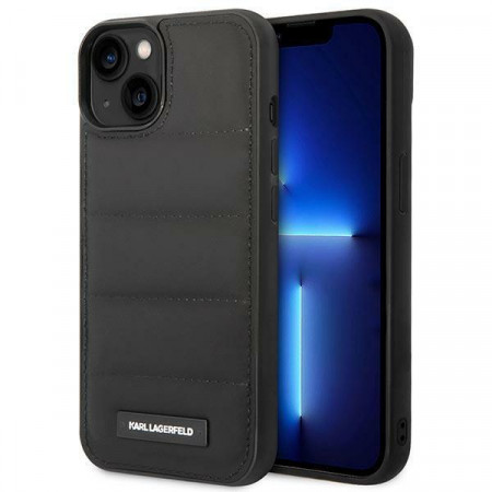 Оригинален твърд гръб KARL LAGERFELD Puffy Elongated Logo KLHCP14MPSQAK - iPhone 14 Plus черен