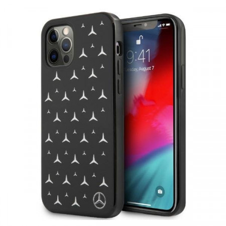Оригинален твърд гръб MERCEDES Stars MEHCP12MESPBK - iPhone 12 / 12 Pro сребрист