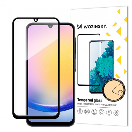 Плосък закален стъклен протектор 9H WOZINSKY - Samsung A25 5G с черна рамка