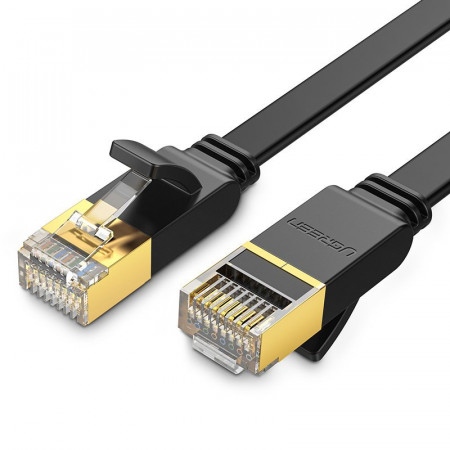 Плосък интернет кабел UGREENRJ45 cat.7 STP LAN 10 Gb/s 10m черен (NW106 11265) - Img 1