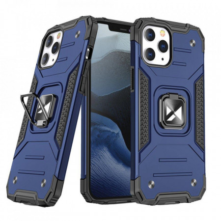 Подсилен гръб WOZINSKY Ring Armor със стойка - iPhone 13 mini син
