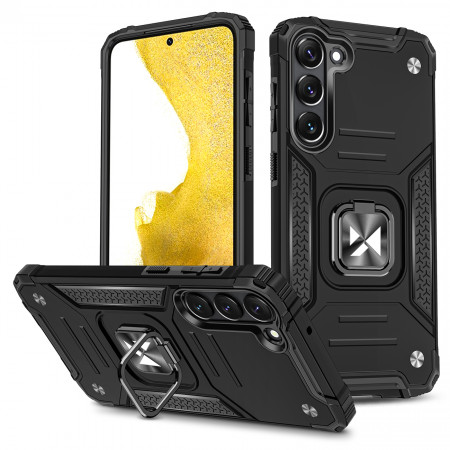 Подсилен гръб WOZINSKY Ring Armor със стойка - Samsung Galaxy S23+ черен