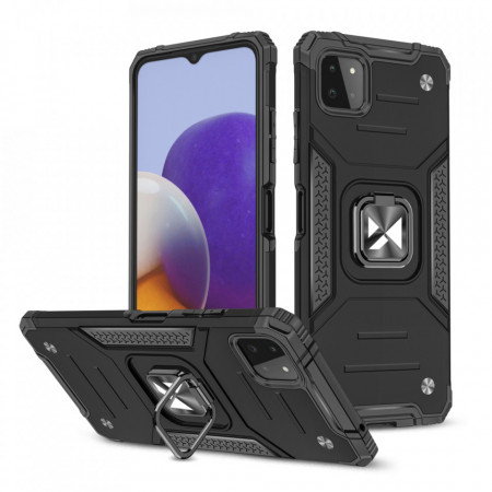 Подсилен гръб WOZINSKY Ring Armor с магнитна стойка - Samsung A22 4G черен