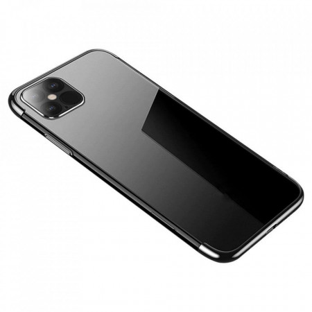 Прозрачен силиконов гръб с цветен кант Clear Color - Samsung Galaxy S21+ 5G черен
