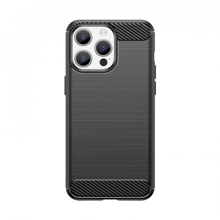 Силиконов гръб Carbon - iPhone 15 Pro Max черен - Img 1