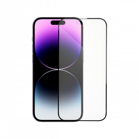 Стъклен протектор DeTech, за iPhone 15 Plus, 3D Full glue, 0.3mm, Черен - 52722
