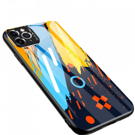 Цветен стъклен гръб с покритие за камерата - iPhone 11 Pro Max модел 1