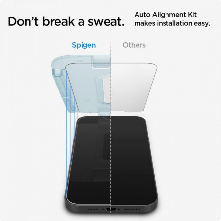 2 бр. закален стъклен протектор SPIGEN TR Ez Fit с инструмент за поставяне - iPhone 12 / 12 Pro