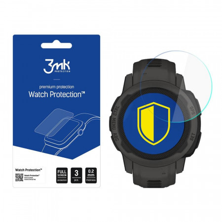 3 бр. гъвкав протектор с пълно покритие 3mk Watch Protection v. Flexible Glass Lite - Garmin Instinct 2S