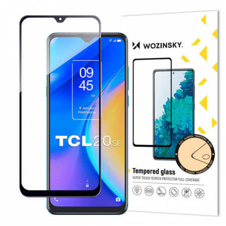 5D Full Glue закален стъклен протектор с пълно покритие WOZINSKY - TCL 20 SE 9H с черна рамка