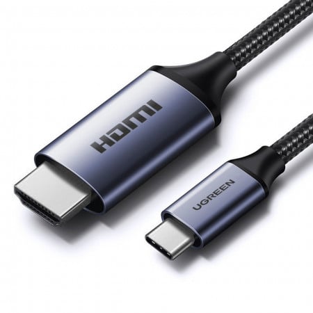Видео кабел UGREEN CM565 UGREEN USB Type C към HDMI 2.1 8K 60Hz 1.5m сив
