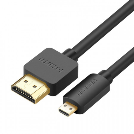 Видео кабел UGREEN HDMI към Micro HDMI 19 pin 2.0v 4K 60Hz 30AWG 1.5m черен (30102)