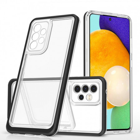 Гръб Clear 3в1 с гел рамка - Samsung Galaxy A73 5G черен