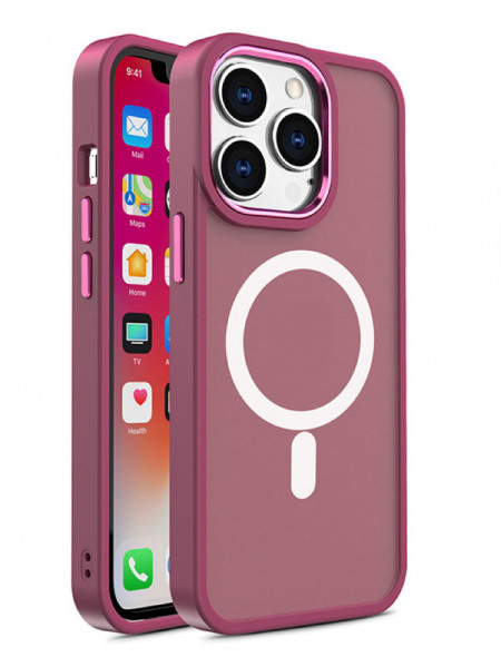 Гръб Magnetic Color Matte - iPhone 15 Plus бордо