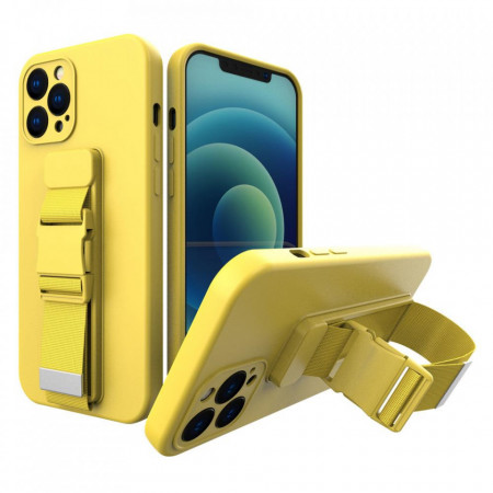 Гръб Rope с каишка - iPhone 12 жълт