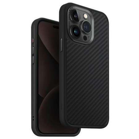 Гръб UNIQ Keva MagClick - iPhone 15 Pro Max черен карбон