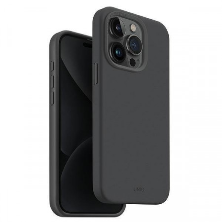 Гръб UNIQ Lino Hue Magclick - iPhone 15 Pro charcoal gray