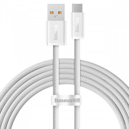 Кабел за зареждане и данни BASEUS Dynamic USB Type C към Lightning 100W 2m бял (CALD000702) - Img 1