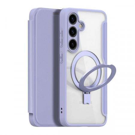 Калъф тип книга с прозрачен гръб и стойка DUX DUCIS Skin X Pro MagSafe - Samsung Galaxy S24 лилав