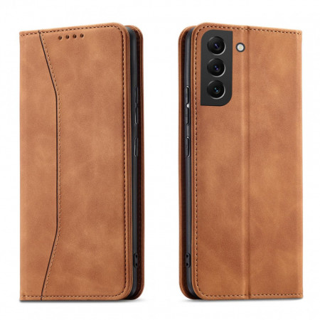 Калъф тип книга Magnet Fancy - Samsung Galaxy S22+ кафяв