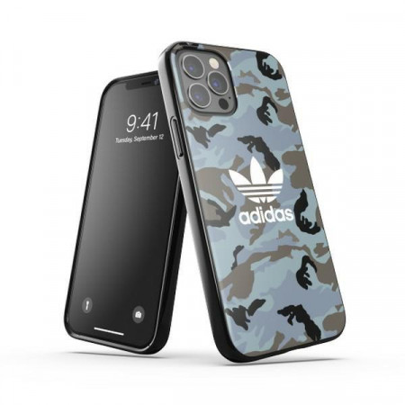 Оригинален гръб ADIDAS OR Snap Camo - iPhone 12 / 12 Pro син / черен