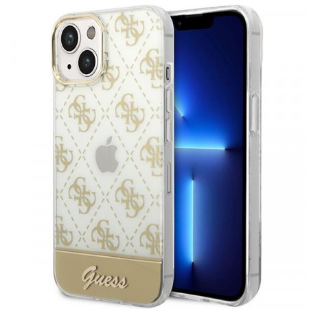 Оригинален гръб GUESS 4G Pattern Script GUHCP14MHG4MHG - iPhone 14 Plus златист