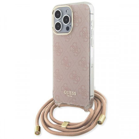 Оригинален гръб GUESS Crossbody Cord 4G Print - iPhone 15 Pro Max розов