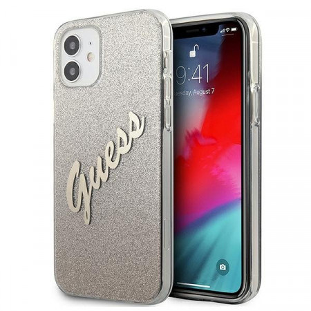 Оригинален гръб GUESS Glitter Gradient GUHCP12SPCUGLSGO - iPhone 12 mini златист