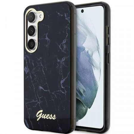 Оригинален гръб GUESS Marble GUHCS23MPCUMAK - Samsung Galaxy S23+ черен