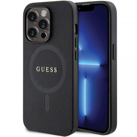 Оригинален гръб GUESS Saffiano MagSafe GUHMP14XPSAHMCK - iPhone 14 Pro Max черен
