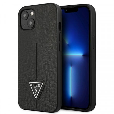 Оригинален гръб GUESS Saffiano Triangle Logo GUHCP14MPSATLK - iPhone 14 Plus черен