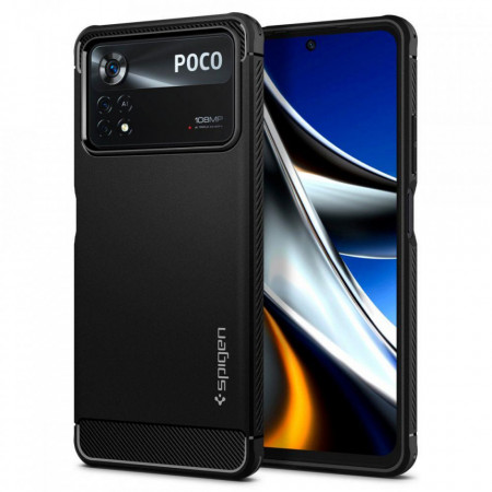 Оригинален гръб SPIGEN Rugged Armor - Xiaomi Poco X4 Pro 5G черен мат