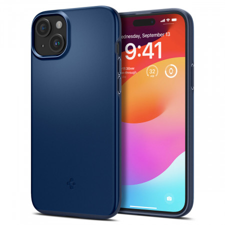 Оригинален гръб SPIGEN Thin Fit - iPhone 15 Plus син