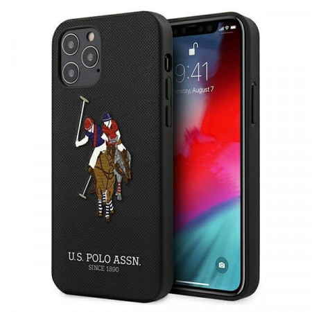 Оригинален гръб US POLO Polo Embroidery USHCP12MPUGFLBK - iPhone 12 / 12 Pro черен