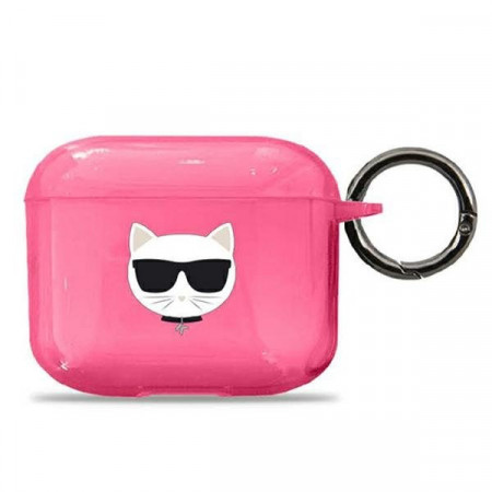 Оригинален калъф за слушалки Karl LAGERFELD Choupette KLA3UCHFP - AirPods 3 розов