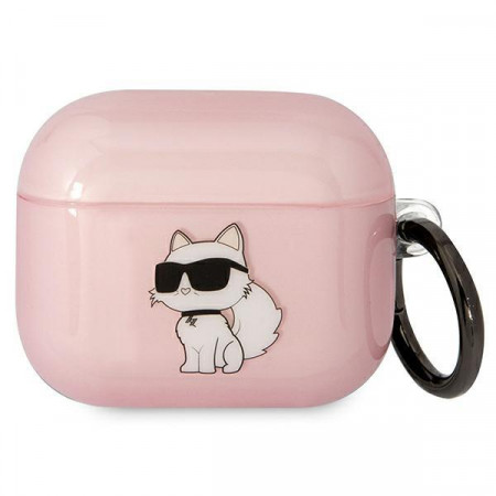 Оригинален калъф за слушалки Karl LAGERFELD Ikonik Choupette KLA3HNCHTCP - AirPods 3 розов